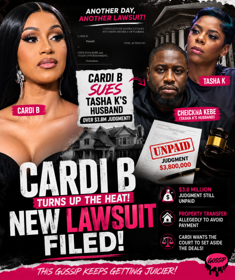 Cardi B Strikes Again: Rap Star Sues Tasha K’s Husband in Explosive $3.8 Million Judgment Battle